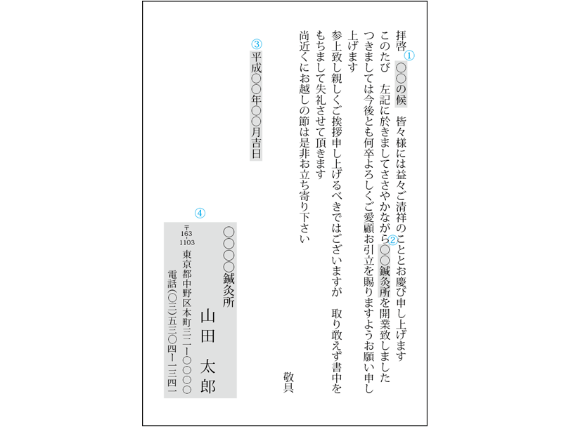 開店 開業 挨拶状 単カード 洋2封筒付き 激安ネット印刷 ぱっとスル